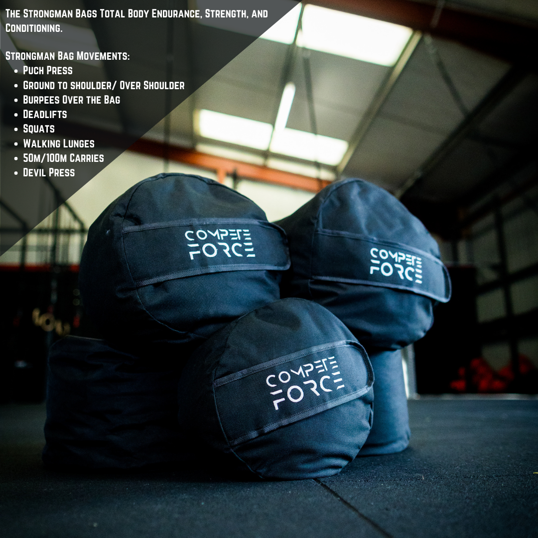 "Compete Force Strongman Bag – Unlock new levels of strength and endurance for competitions like Fight for the Fittest, Magic City Games, and Summit Games with this versatile training tool."