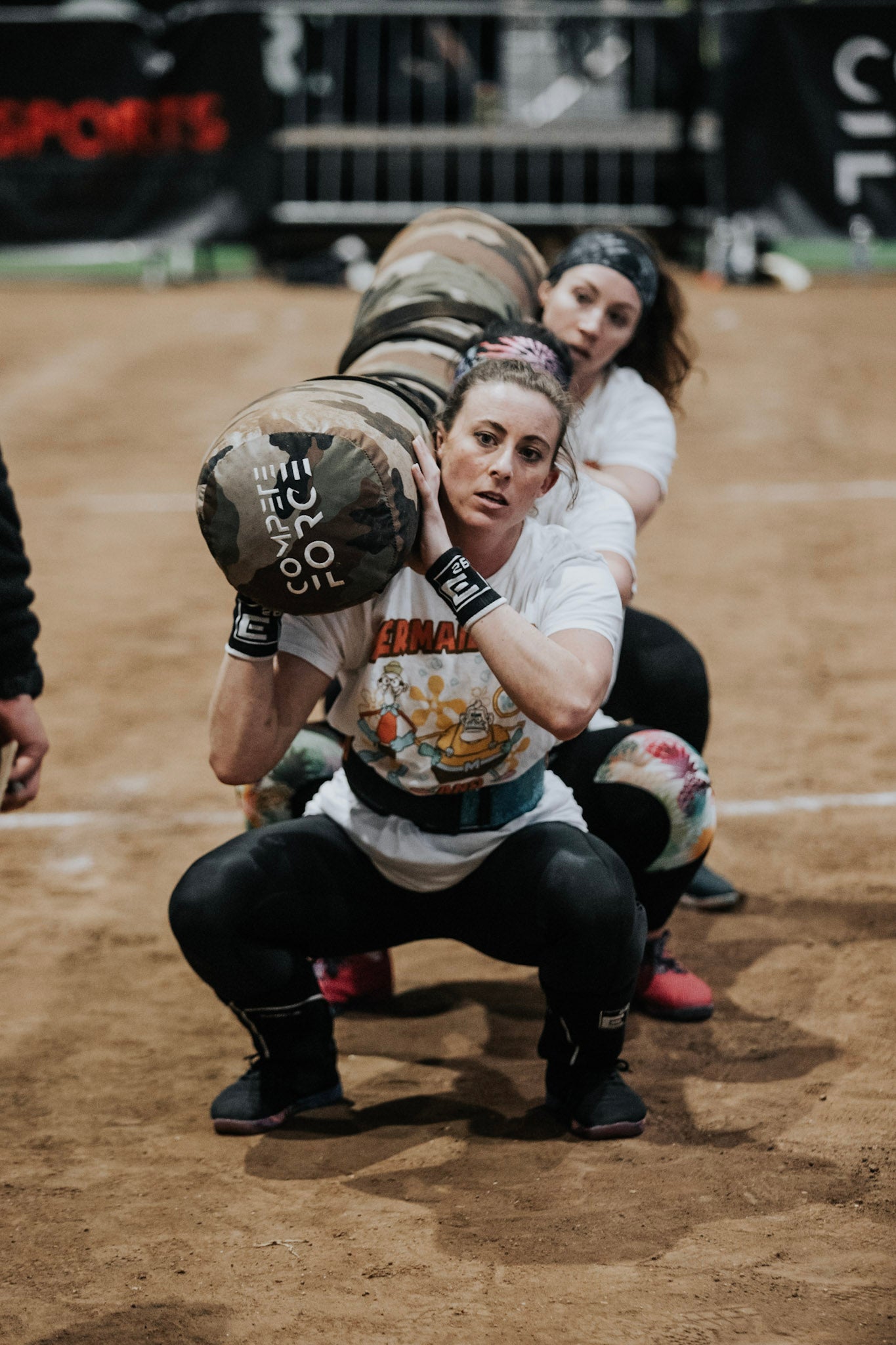 "The 3-Person Female/Scaled 150lb Worm in action at The Fittest Experience, helping athletes improve teamwork and strength for competition."